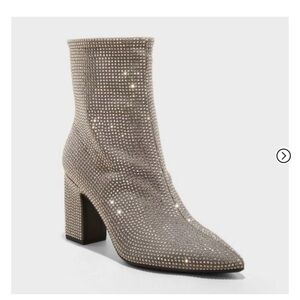 Women's Cassidy Rhinestone Ankle Boots -
A New Day™ Silver 7 NEW